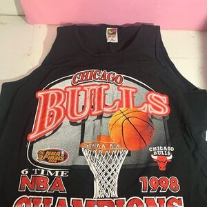 VINTAGE Chicago Bulls NBA 1998 Champions Tank Top - Black